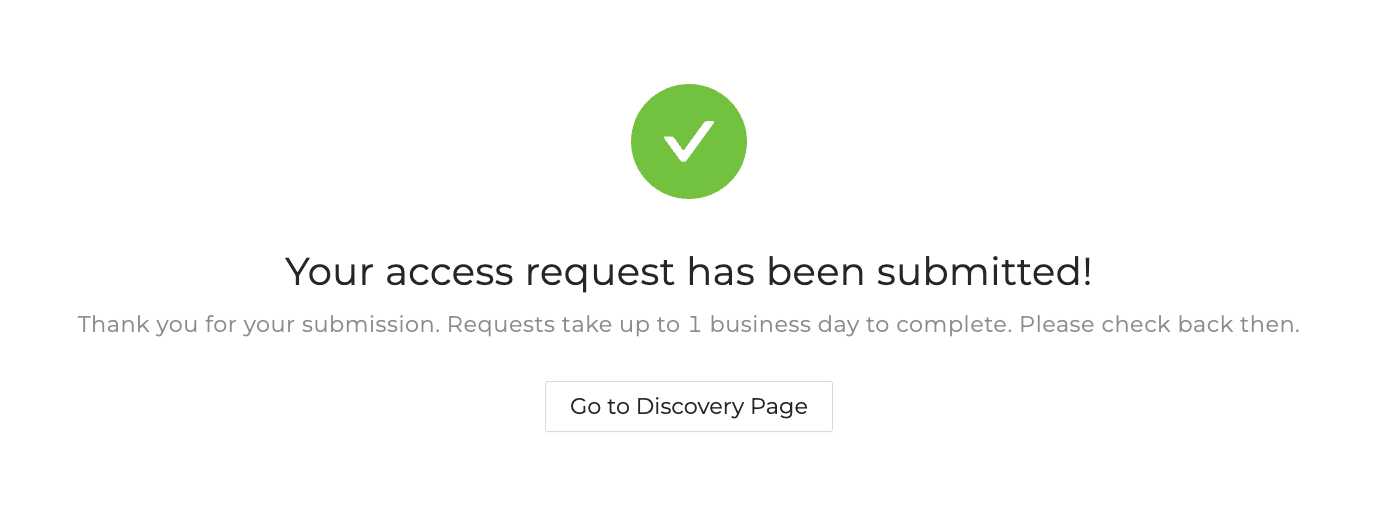 Screenshot of successful form submission
